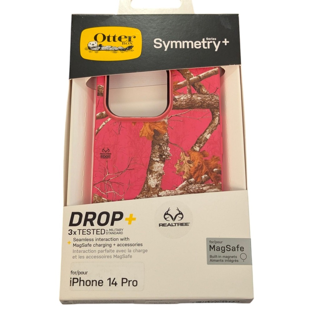 1V4N Phone Case Apple iPhone 14 Pro In Camo Pink, By Otterbox Symmetry+ Series